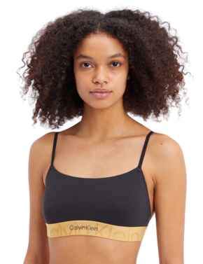 Calvin Klein Embossed Icon Holiday Unlined Bralette Black
