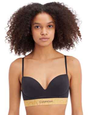 Calvin Klein Embossed Icon Holiday Push-Up Bralette Black