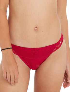 Tommy Hilfiger Authentic Lace Thong in Red