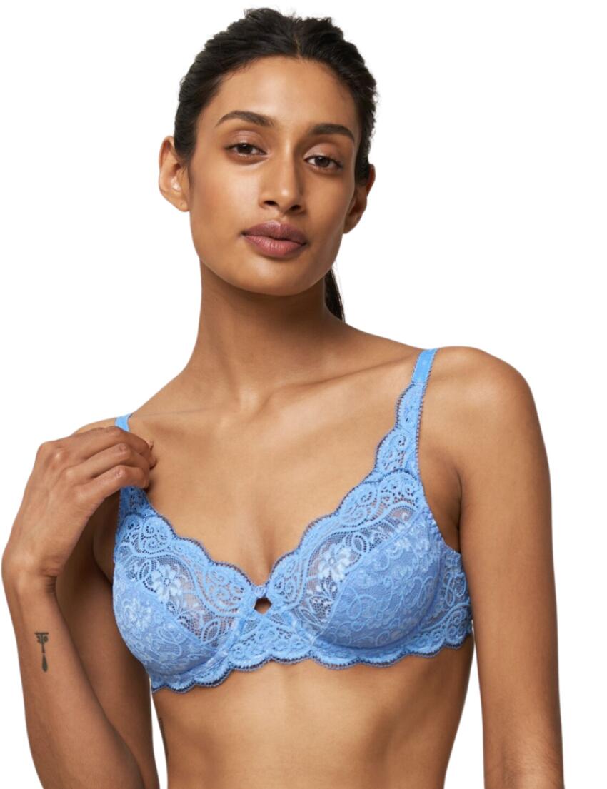 Triumph Amourette 300 Padded Bra 10166798 Underwired Lace Bras Provence Blue