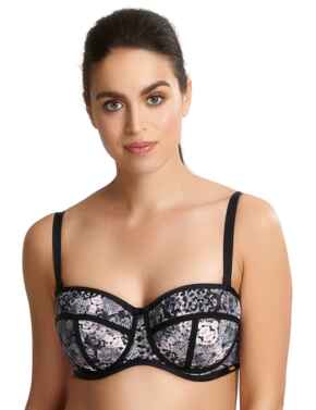 97002 Pour Moi Energy Reach Lightly Padded Sports Bra - 97002 Black Lace