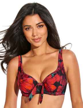 Pour Moi Orchid Luxe Bikini Top Red/Teal 