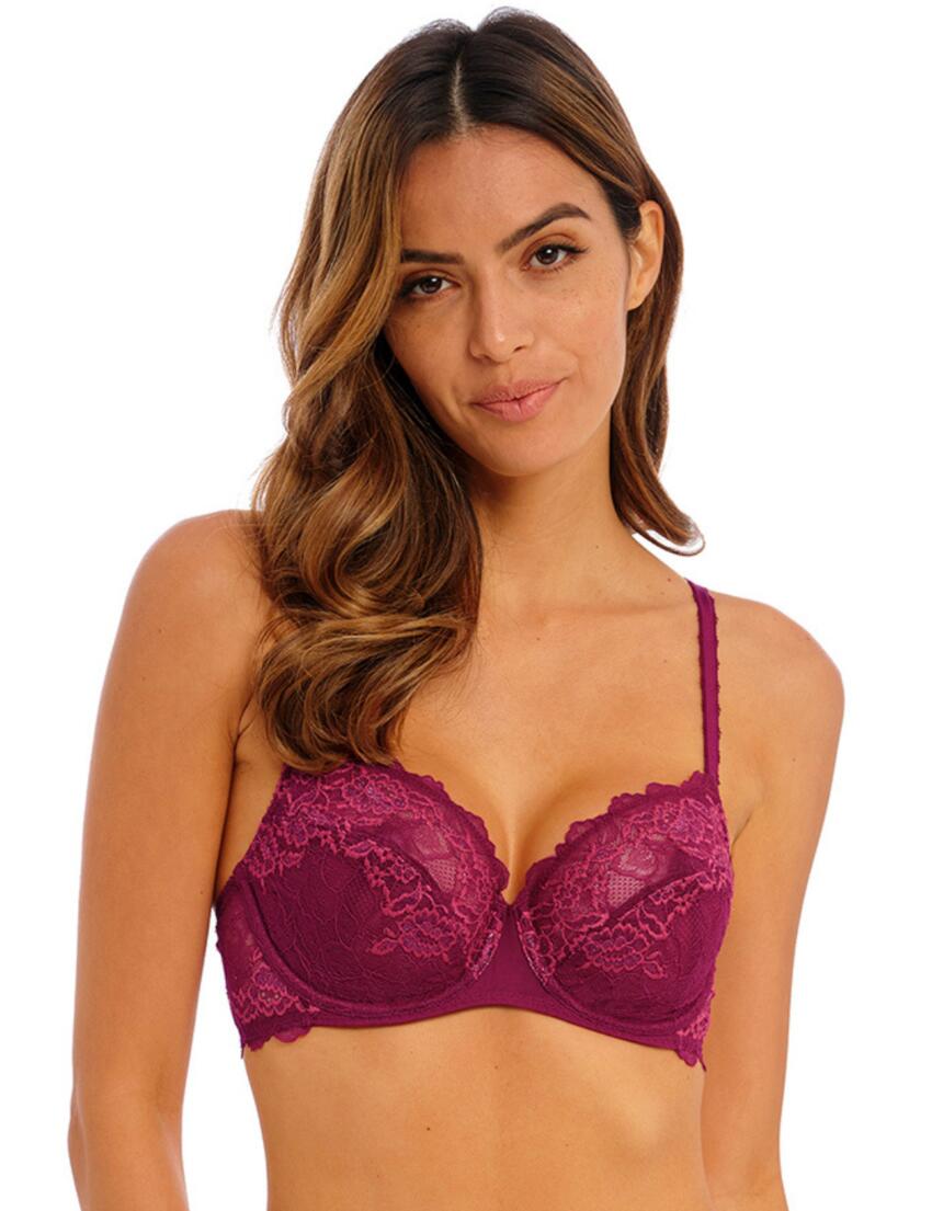 Wacoal Lace Perfection Plunge Bra Red Plum