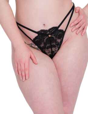Scantilly by Curvy Kate Embrace Thong Black
