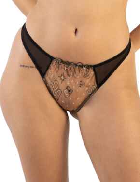 Playful Promises Anna Thong  Black/Gold/Nude