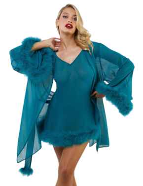 Bettie Page Robe Teal 
