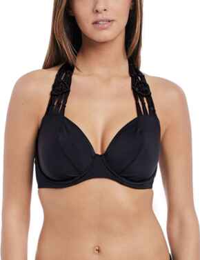 Freya Macrame Halterneck Bikini Top Black