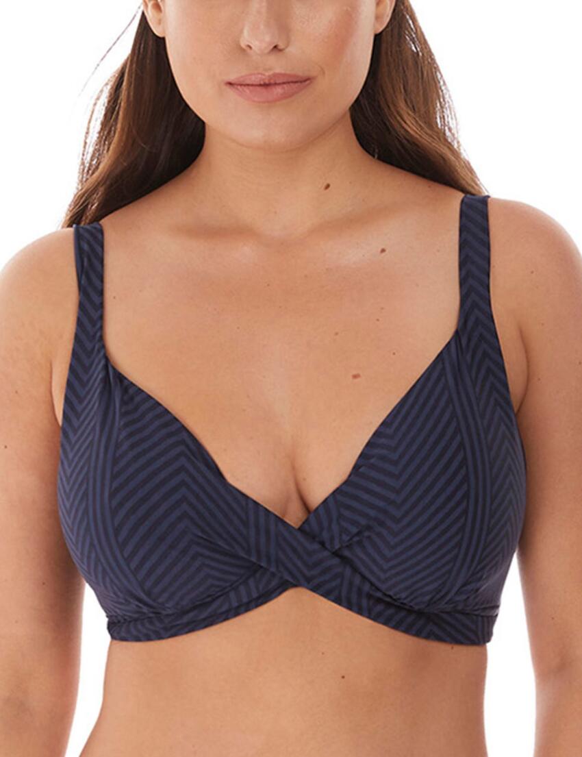 Fantasie Bikini Top Long Island Size 34G Ink Blue Underwired Balcony Bra  6901