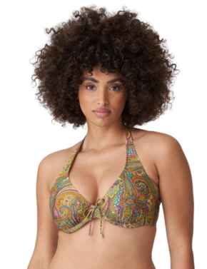 Cosabella Never Say Never Printed Curvy Plungie Longline Bralette in Ombre  Fleur - Busted Bra Shop