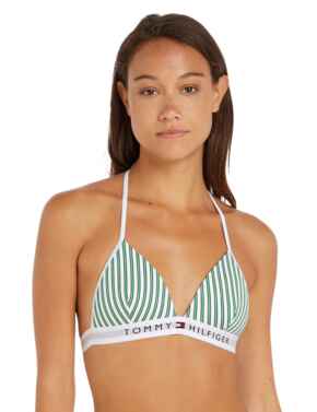 Tommy Hilfiger Triangle Bikini Top Nola Stripe Spring Lime