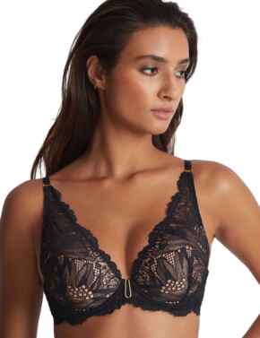 Aubade Flowermania Shoulder Plunge Bra Noir