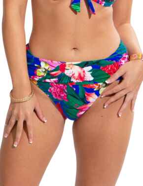 Pour Moi Antigua Fold Over Bikini Brief Blue Floral
