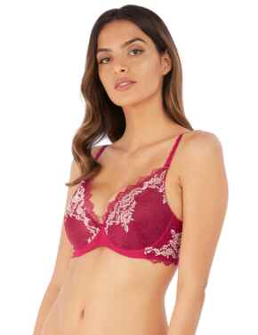 Wacoal Lace Perfection Underwired Plunge Bra Cerise