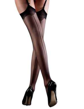 Bluebella Stockings Backseam Leg Lace Top Black 