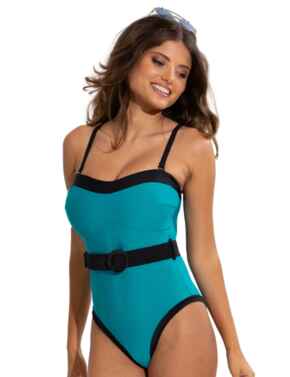 Pour Moi Padded Control Swimsuit Teal/Black