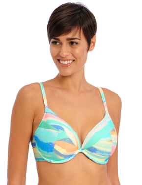 Freya Summer Reef Plunge Bikini Top Aqua