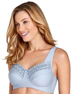 Miss Mary of Sweden Broderie Anglaise Full Cup Wireless Bra Dusty Blue