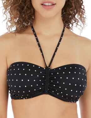  Freya Jewel Cove Underwired Bandeau Bikini Top Black