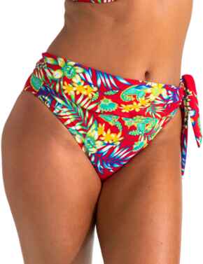 Pour Moi Heatwave Fold Over Tie Brief Red Floral