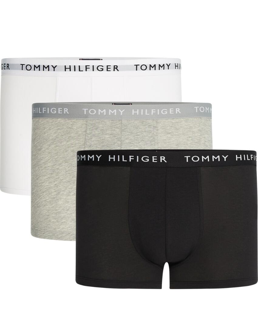 Tommy Hilfiger Mens Trunks 3 Pack White/Heather Grey/White/Black