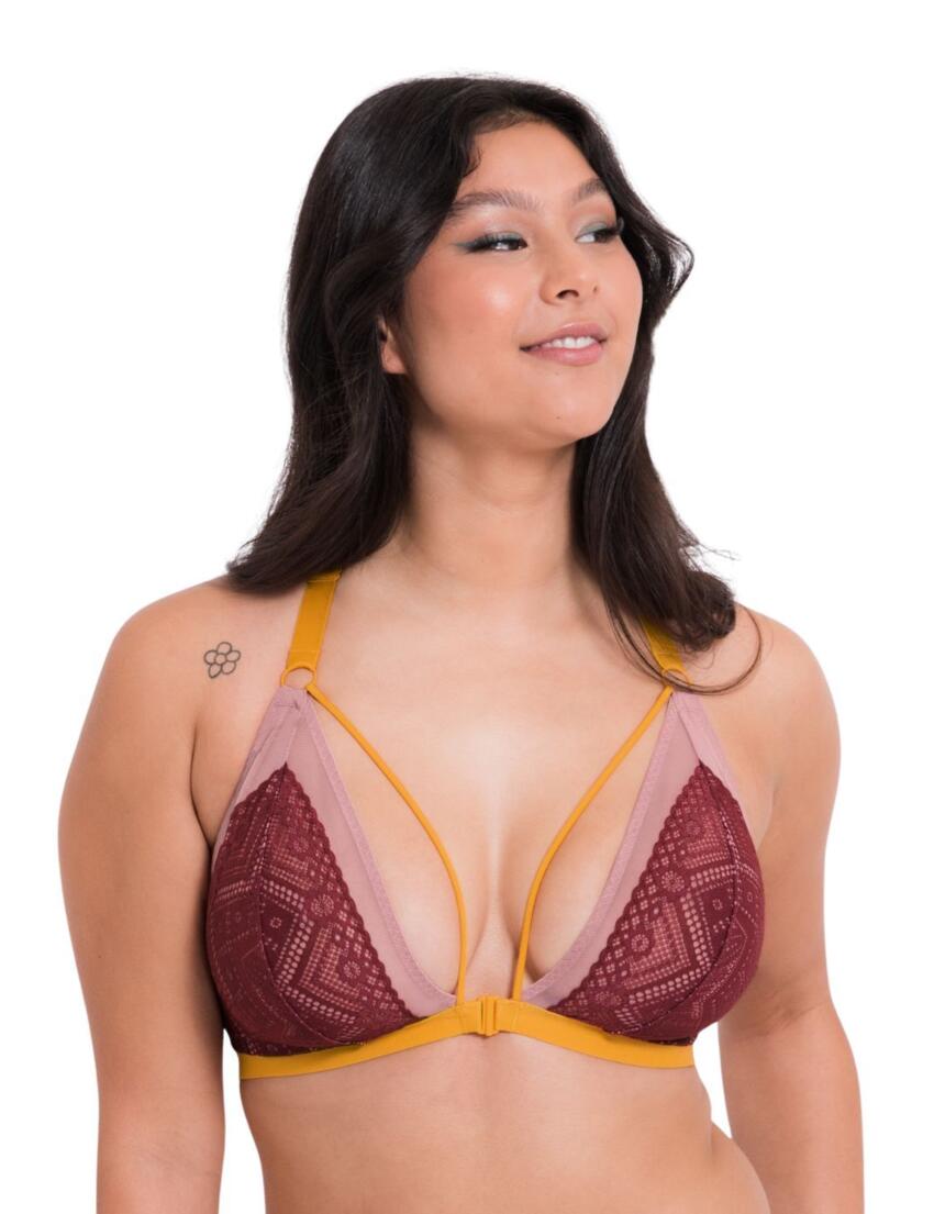 Curvy Kate Front and Centre Bralette Claret/Turmeric
