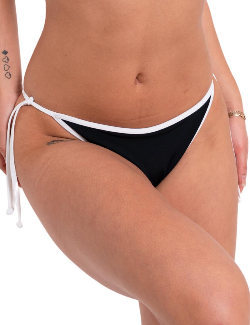 Curvy Kate Minimalist Tie Side Bikini Brief Black/White 