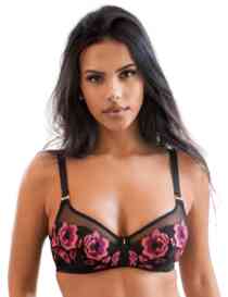 Pour Moi Soiree Embroidery Padded Bra Black/Pink