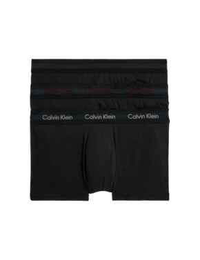 Calvin Klein Mens Cotton Stretch Low Rise Trunk 3 Pack B-Woodrose, Fld Olv, Deep Rouge Lg