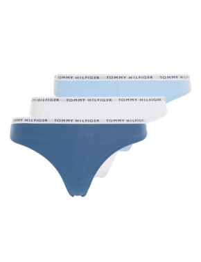 Tommy Hilfiger 3 Pack Thong Vessel Blue/White/Blue Coast