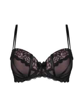 Pour Moi Confession Padded Bra Black/Pink