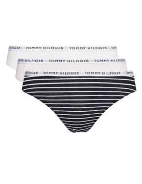 Tommy Hilfiger 3 Pack Thong Stripe/White/Light Pink