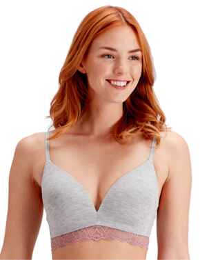 Pretty Polly Casual Comforts Non Wired Moulded Bra Grey Marl/Sugar Plum