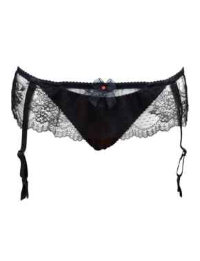 Pour Moi Frill Me Skirted Suspender Brief Black/Red
