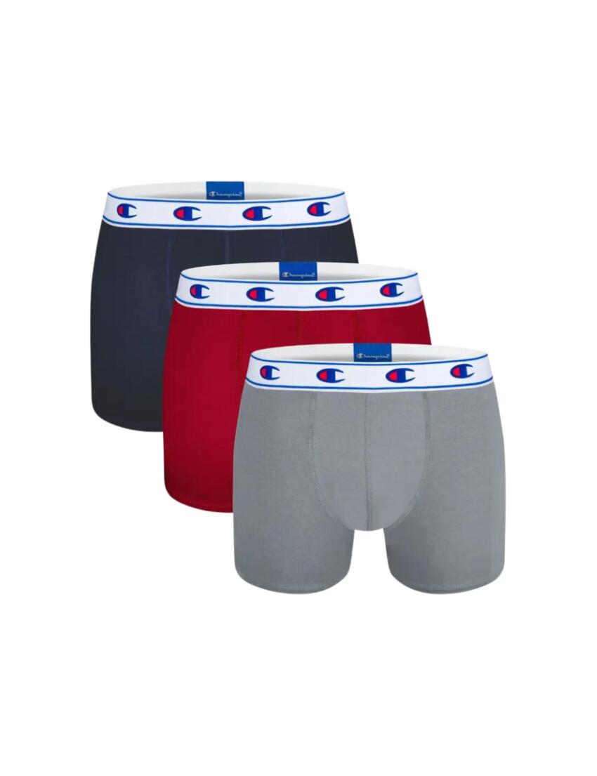 Champion Legacy 3 Pack Boxers Grey/Red/Navy