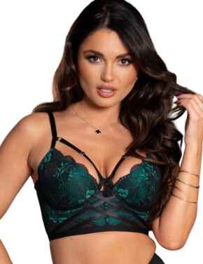 Pour Moi After Hours Padded Longline Bra Black/Forest