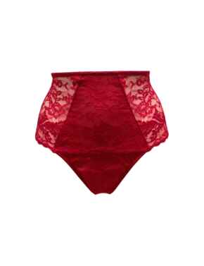 Pour Moi For Your Eyes Only High Waisted Crotchless Thong Red