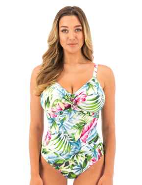 Fantasie Langkawi Underwired Twist Front Swimsuit with Adjustable Leg White