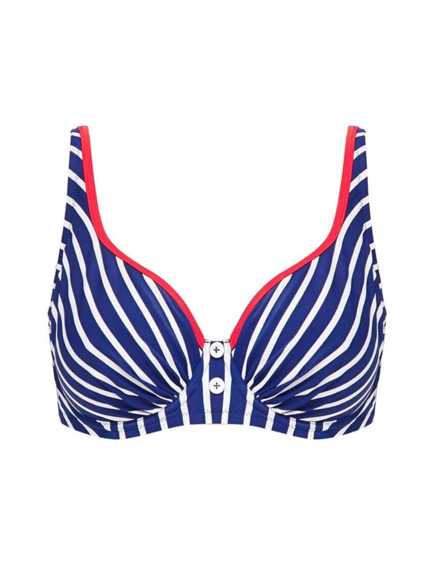 Pour Moi Starboard Underwired Bikini Top Navy/Red