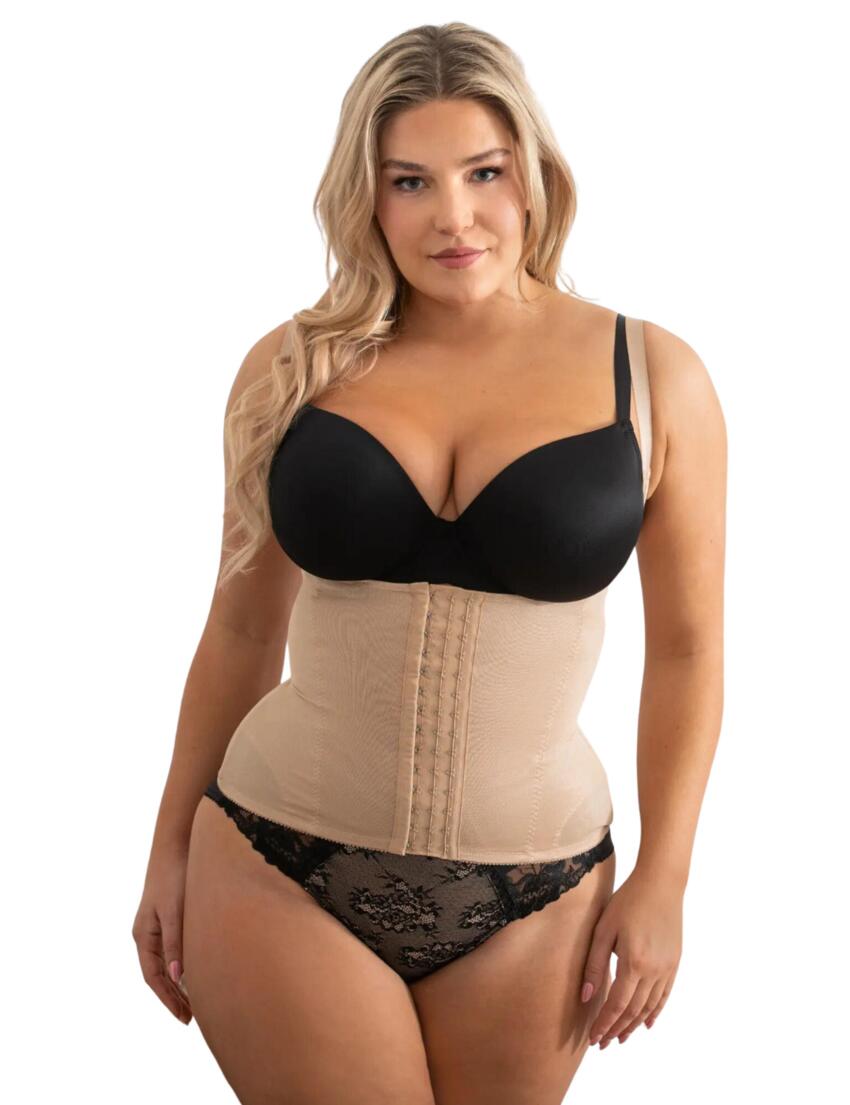 Pour Moi Hourglass Firm Control Back Smoothing Waist Cincher Caramel