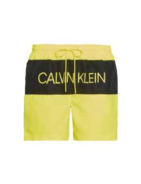 Calvin Klein Core Logo Mens Drawstring Trunks Safety Yellow