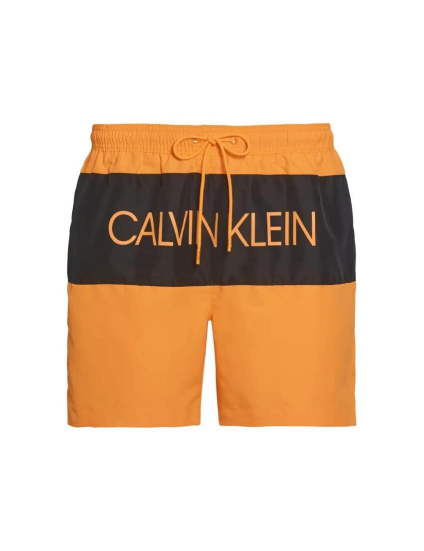 Calvin Klein Core Logo Mens Drawstring Trunks Orange Pop