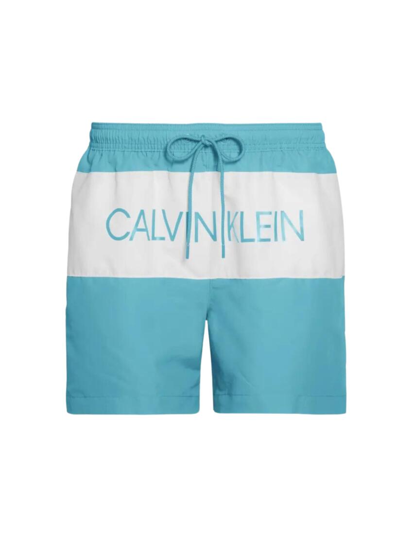 Calvin Klein Core Logo Mens Drawstring Trunks Hawaiian Ocean 