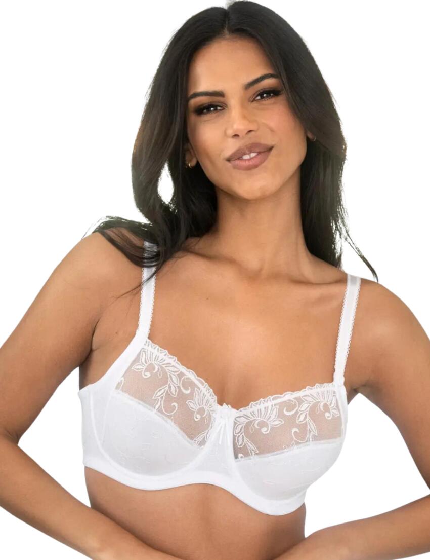 Pour Moi Imogen Rose Embroidered Full Cup Bra White