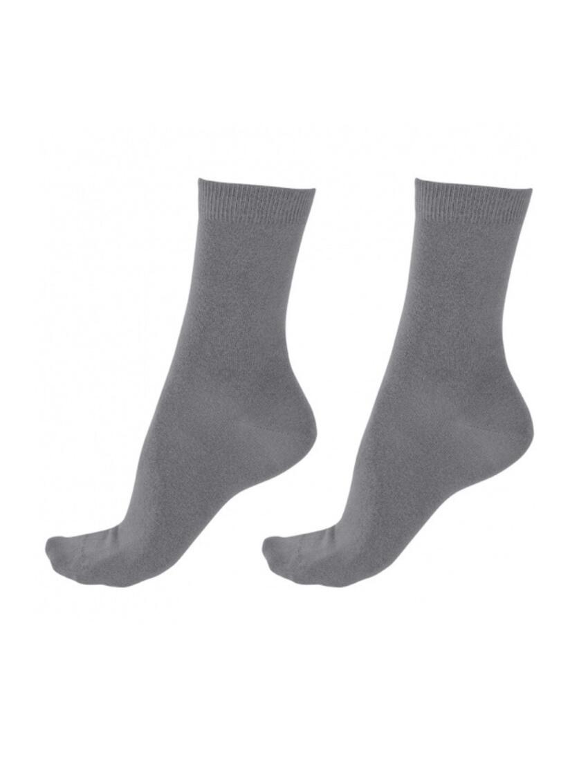 Pretty Polly Bamboo Socks 2-Pack Plain Socks Grey