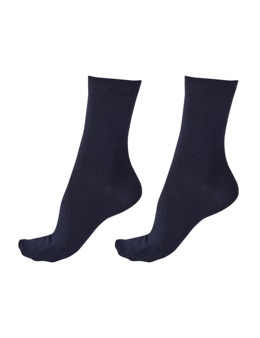 Pretty Polly Bamboo Socks 2-Pack Plain Socks Navy