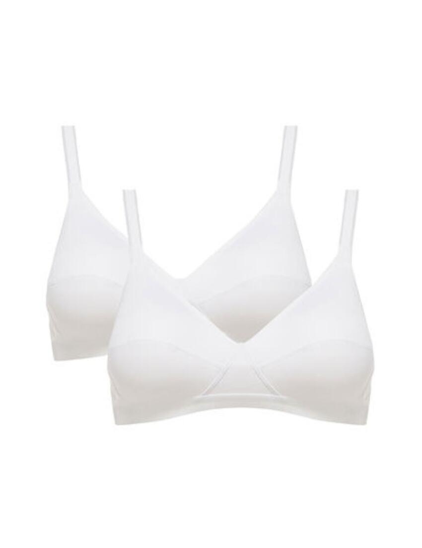 Playtex Basic Micro Support Soft Cup Bras 2 Pack White