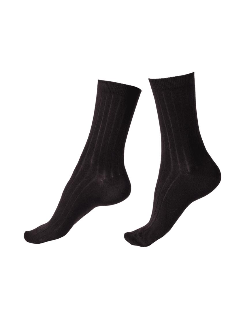 Pretty Polly Bamboo Socks 2-Pack Textured Design Socks Black