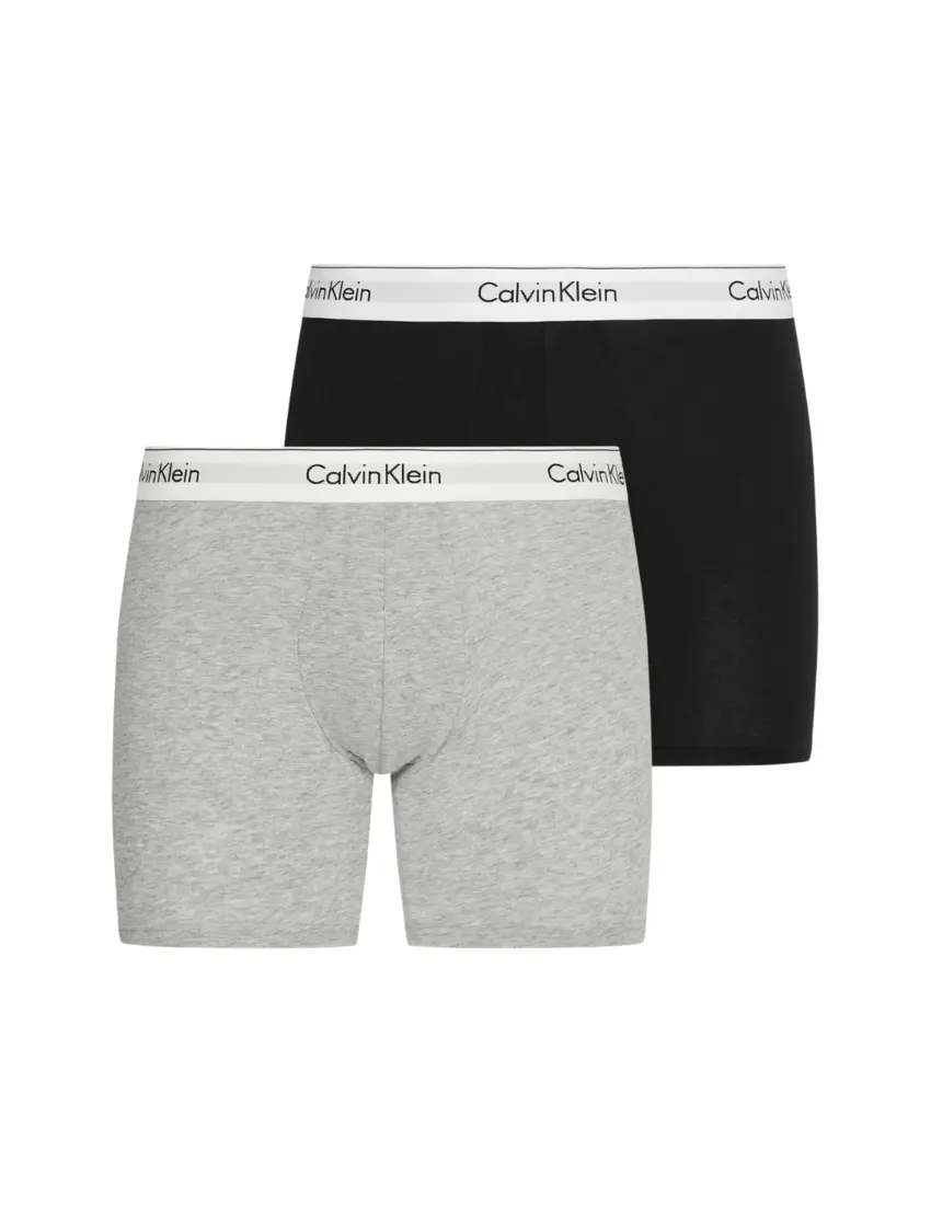 000NB1087A Calvin Klein Mens Modern Cotton Boxer Brief 2 Pack - 000NB1087A Heather Grey/Black
