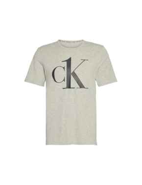 Calvin Klein Mens CK One Crew Neck T-Shirt Grey Heather/Black Logo