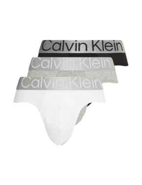 Calvin Klein Mens Steel Cotton Hip Brief Black/White/Heather Grey